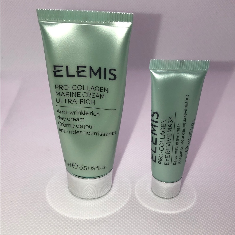 Elemis set of two pro collagen eye mask& marine cream NEW